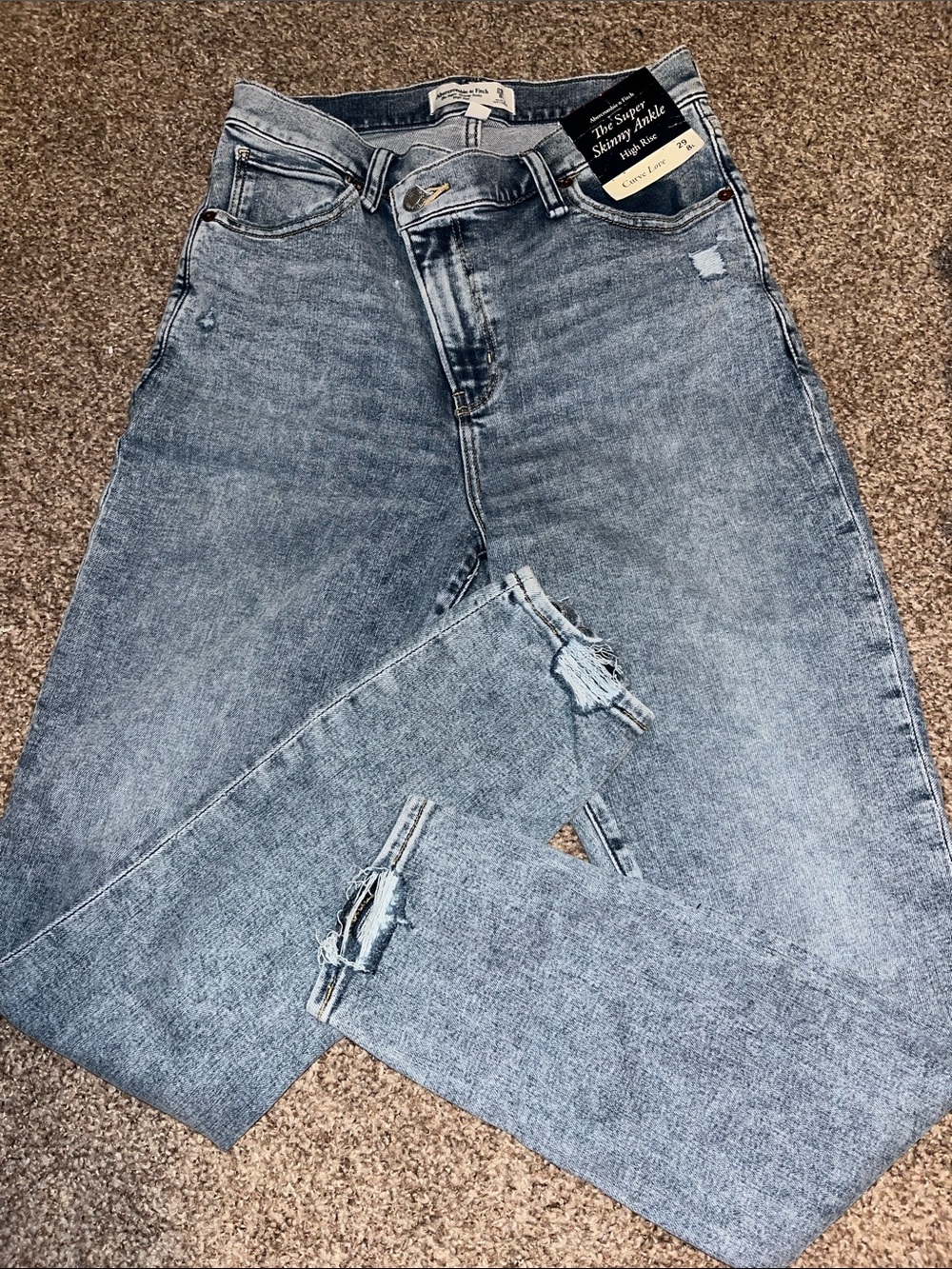 Abercrombie & Fitch Light Blue High-Rise Skinny Jeans